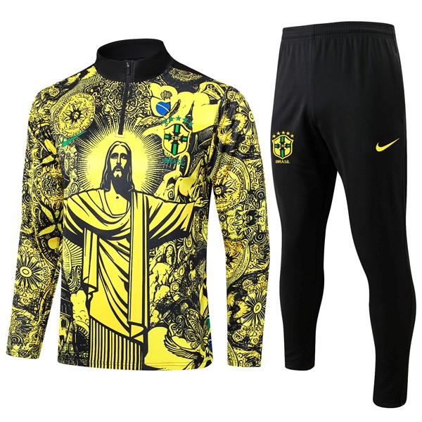 Sudadera De Training Brasil 2024-25 Amarillo Negro